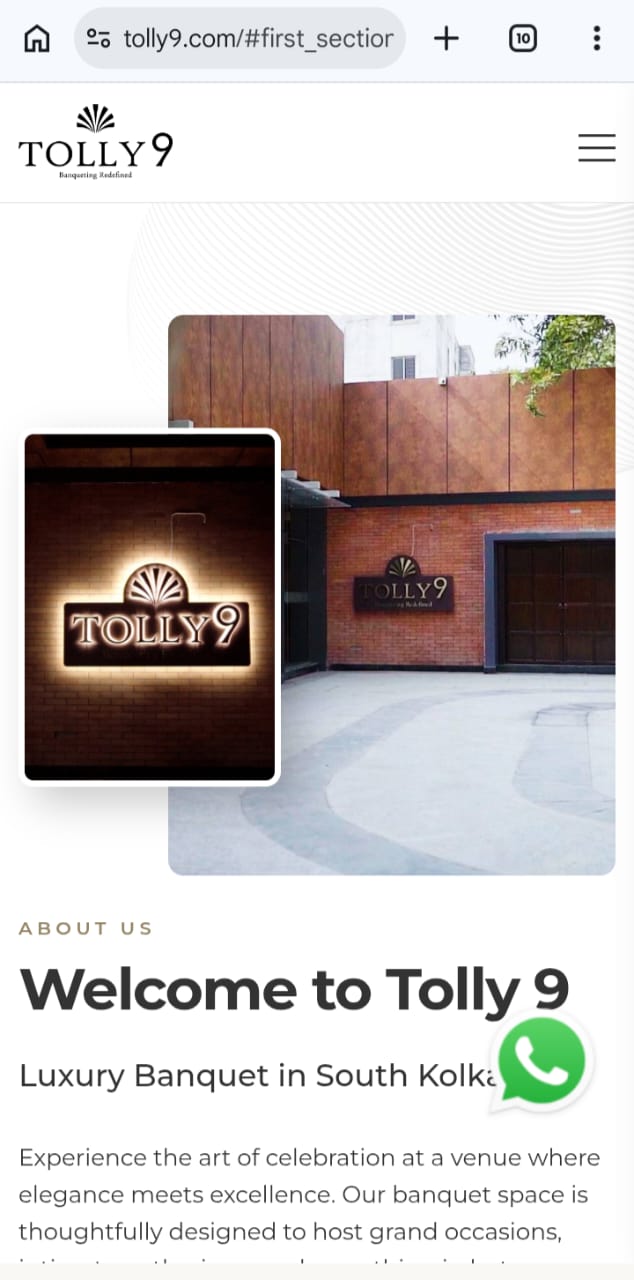 Website Development Tolly9 - Banqueting Redefined